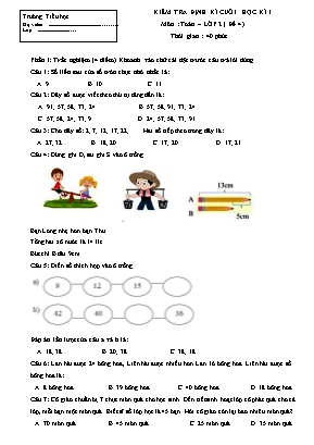 Đề kiểm tra định kì cuối học kì I môn Toán Lớp 2 (Chân trời sáng tạo) - Đề 4